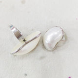 Vintage Natural Shell Beads Antique Rings for Women Silver Party Christmas Gift