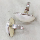 Vintage Natural Shell Beads Antique Rings for Women Silver Party Christmas Gift