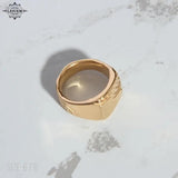 LESIEM Floating Charms Plated Ring Size 6 7 8 - Seal Ring for Men & Women
