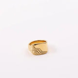 LESIEM Floating Charms Plated Ring Size 6 7 8 - Seal Ring for Men & Women