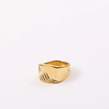 LESIEM Floating Charms Plated Ring Size 6 7 8 - Seal Ring for Men & Women