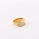 LESIEM Floating Charms Plated Ring Size 6 7 8 - Seal Ring for Men & Women