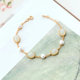 925 Sterling Silver Pearl Bracelet Red Agate Hetian Jade