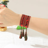 Adjustable Rope Bracelet Christmas Jewelry Lace Up Tassel Star Snow Hat