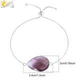 CSJA Water Drop Charm Bracelet Moonstone Crystal Christmas Jewelry Women