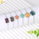 CSJA Water Drop Charm Bracelet Moonstone Crystal Christmas Jewelry Women