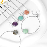 CSJA Water Drop Charm Bracelet Moonstone Crystal Christmas Jewelry Women