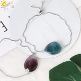 CSJA Water Drop Charm Bracelet Moonstone Crystal Christmas Jewelry Women