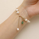 Baroque Pearl Bracelet Eco Brass 14k Real