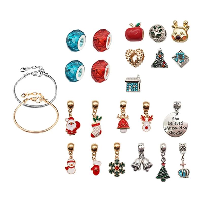 Christmas Bracelet Charm Bracelet Making Kit Colorful Advent Calendar