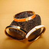Stainless Steel Enamel Roman Cuff Bangle Bracelet for Women