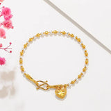 24k Plated Two Tone Love Beads Bracelet for Woman