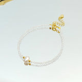 925 Silver Bracelet Natural Stone Zircon Freshwater Pearl Plated Jewelry Gift
