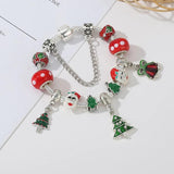 Christmas Tree Santa Claus Beads Charm Bracelet Xmas Jewelry Gift
