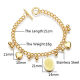 Stainless Steel Virgin Mary Bracelet Christmas Gift for Women