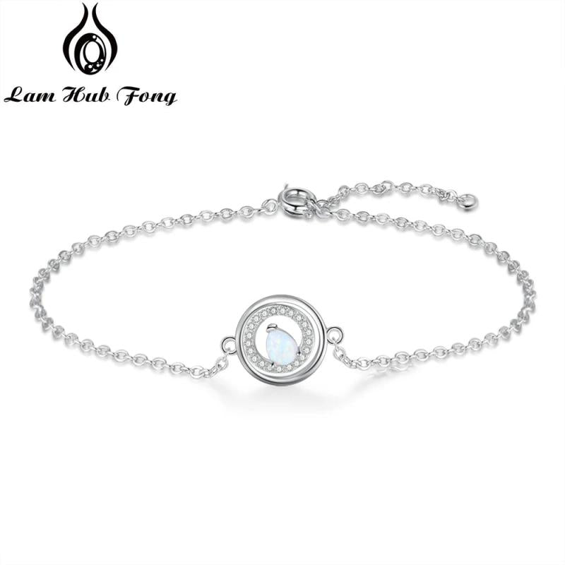 Opal Water Drop Bracelet Cubic Zircon Chain Link Charm