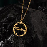 Customized Stainless Steel Name Necklace Round Letters for Women