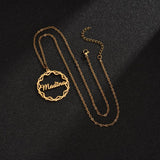 Customized Stainless Steel Name Necklace Round Letters for Women