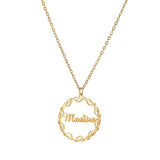 Customized Stainless Steel Name Necklace Round Letters for Women