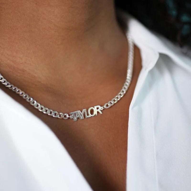 Personalized Custom Name Necklace Pendant Cuban Chain Nameplate Necklaces