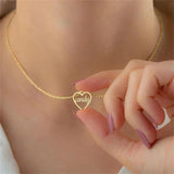 Custom Name Necklace Heart Pendant Stainless Steel Letter Choker Gift