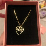 Custom Name Necklace Heart Pendant Stainless Steel Letter Choker Gift