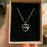 Custom Name Necklace Heart Pendant Stainless Steel Letter Choker Gift