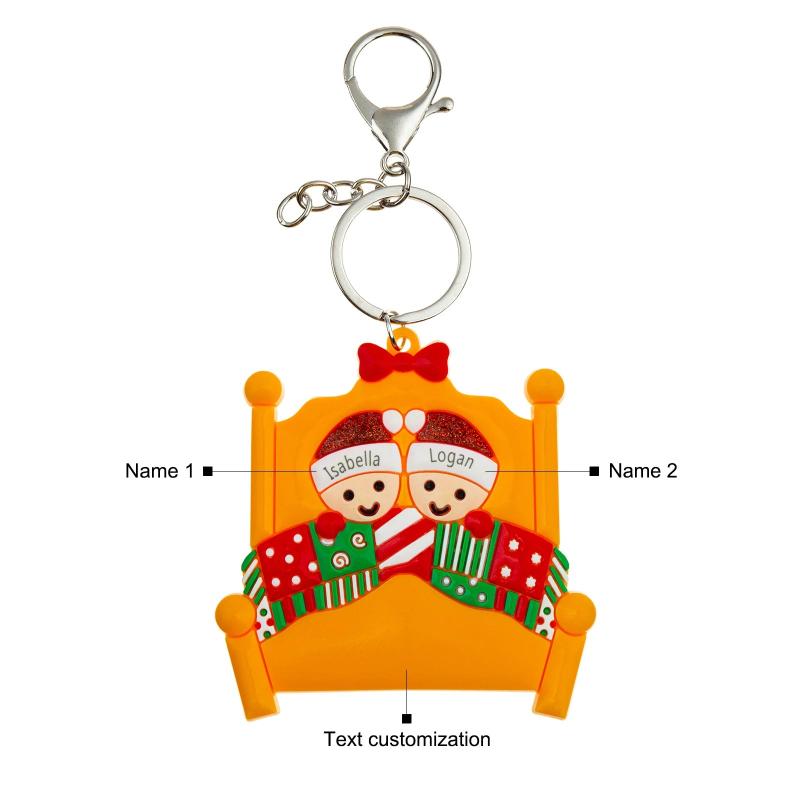 Customized Names Keychain for Women Engraved Christmas Gift for Family BFF