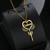 Custom Name Necklace Key Heart Pendant Star Nameplate