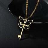 Custom Name Necklace Key Heart Pendant Star Nameplate