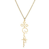 Acheerup Custom Name Necklace for Women Cross Chain Pendant