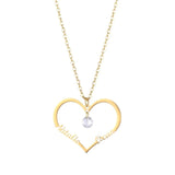 Personalized Heart Nameplate Necklace Diamond Pendant