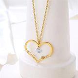 Personalized Heart Nameplate Necklace Diamond Pendant