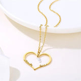 Personalized Heart Nameplate Necklace Diamond Pendant