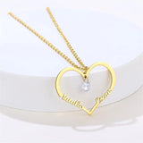 Personalized Heart Nameplate Necklace Diamond Pendant