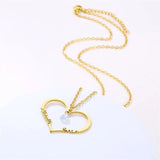Personalized Heart Nameplate Necklace Diamond Pendant