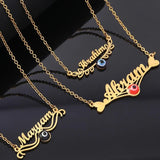 Custom Evil Eye Name Necklace for Women Stainless Steel Nameplate Pendant