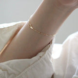 Heart Stick Chain Bracelet 925 Sterling Silver Women Charm 14k Jewelry