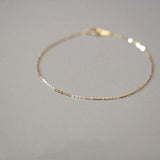 Heart Stick Chain Bracelet 925 Sterling Silver Women Charm 14k Jewelry