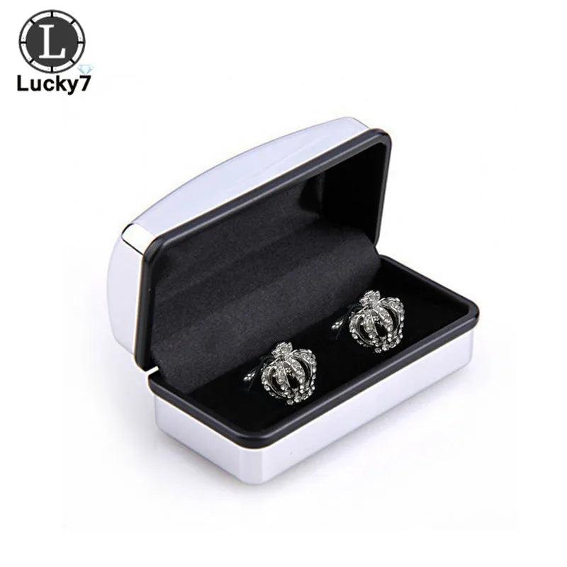 Sliver Plating Cufflinks Men Shirt Cuff Link Case
