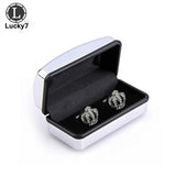 Sliver Plating Cufflinks Men Shirt Cuff Link Case