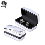Sliver Plating Cufflinks Men Shirt Cuff Link Case