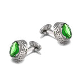 Green Crystal Cufflinks Wedding Gift Suit Shirt Button Cuff links