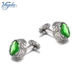Green Crystal Cufflinks Wedding Gift Suit Shirt Button Cuff links