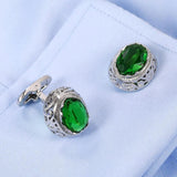 Green Crystal Cufflinks Wedding Gift Suit Shirt Button Cuff links