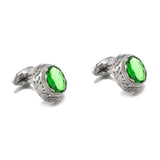 Green Crystal Cufflinks Wedding Gift Suit Shirt Button Cuff links