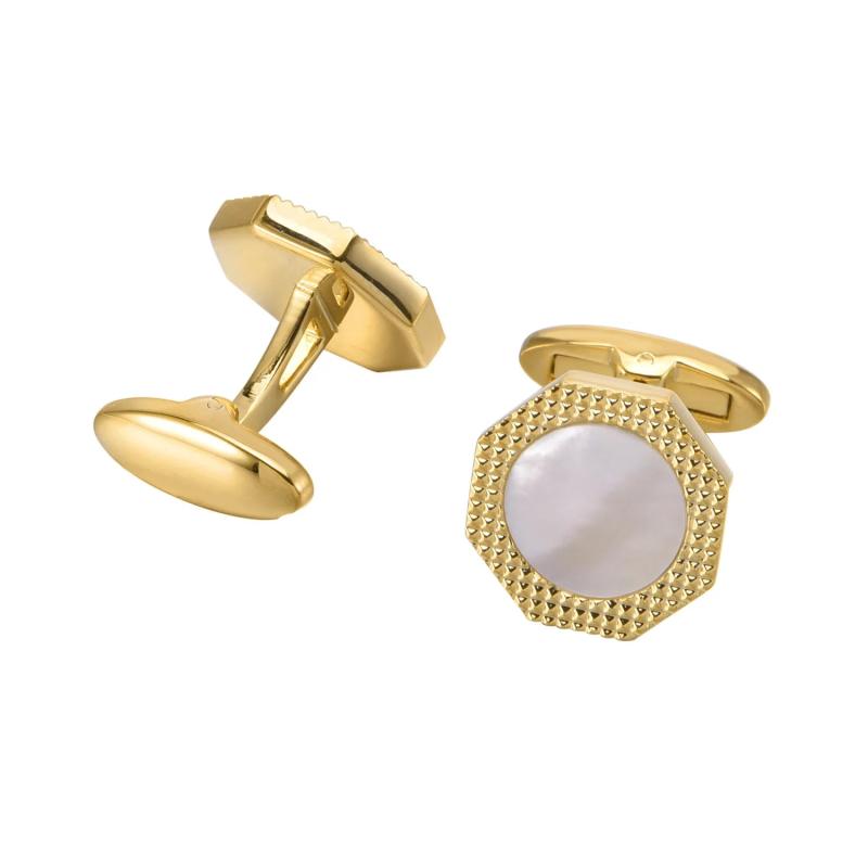 Men's Octagonal Mother of Pearl Cuff Links French Suit Shirts Business Wedding