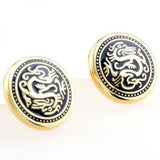 Enamel Epoxy Dragon Cufflink Cuff Link 1 Pair