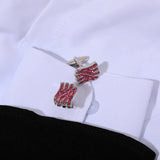2 Pcs/Set Rhinestone Crystal Cufflinks for Mens Formal Anniversary Gift