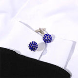 2 Pcs/Set Rhinestone Crystal Cufflinks for Mens Formal Anniversary Gift